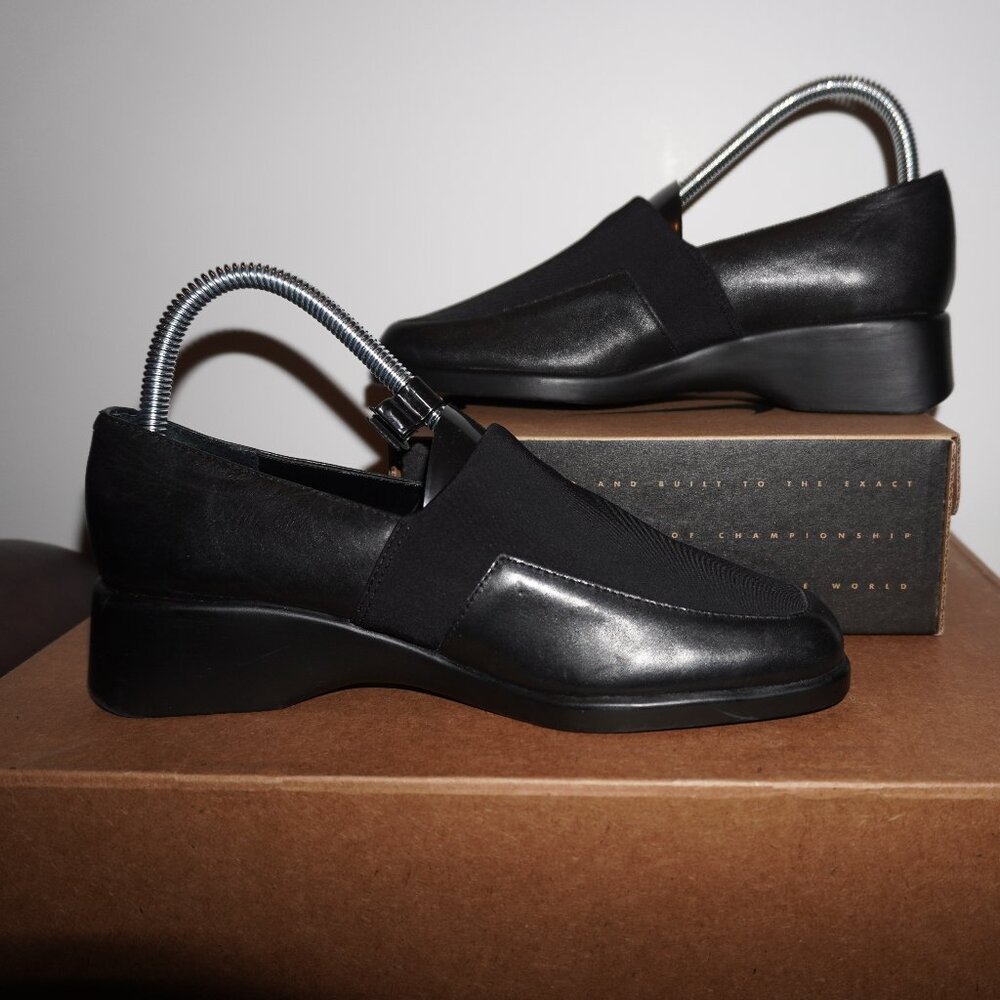 Worthington Black Leather with Suede on Toe Cap Low Heel Slip on Pump. Size 7